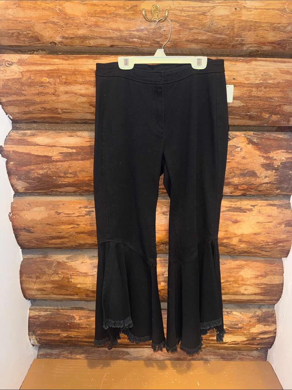 🖤Super chic 4 Guest editor Black Split Flared Hem Knit Jeans